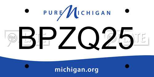 BPZQ25 Michigan License Plate