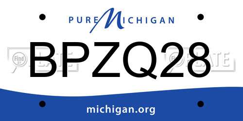 BPZQ28 Michigan License Plate