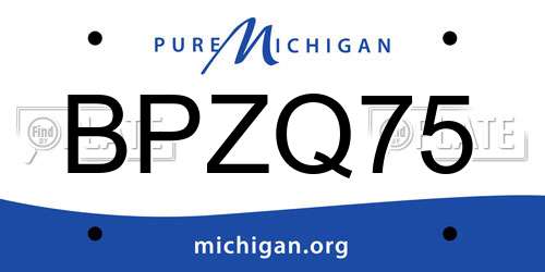 BPZQ75 Michigan License Plate