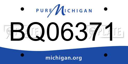 BQ06371 Michigan License Plate