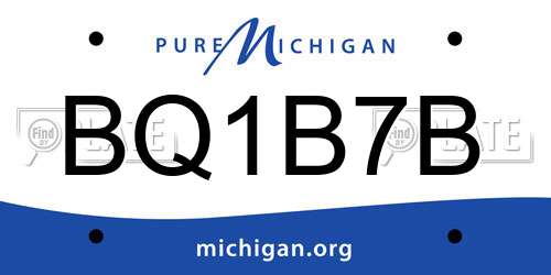 BQ1B7B Michigan License Plate