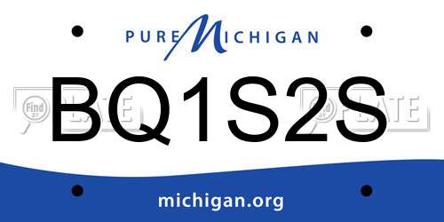 BQ1S2S Michigan License Plate