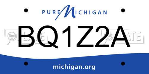 BQ1Z2A Michigan License Plate