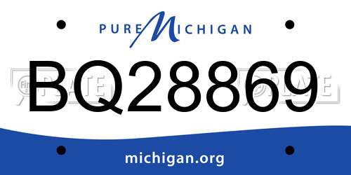 BQ28869 Michigan License Plate