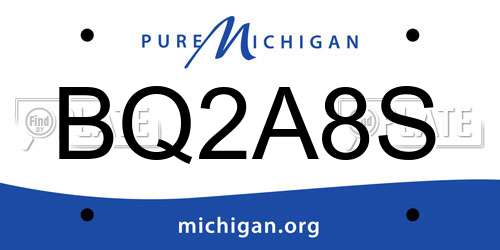 BQ2A8S Michigan License Plate