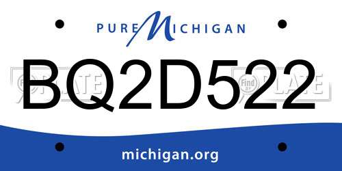 BQ2D522 Michigan License Plate