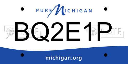 BQ2E1P Michigan License Plate
