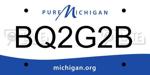 BQ2G2B Michigan License Plate