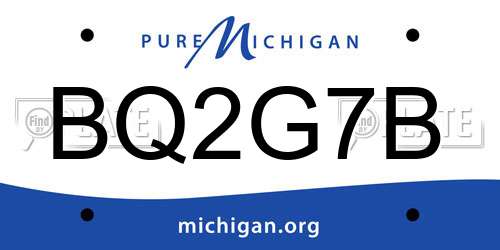BQ2G7B Michigan License Plate