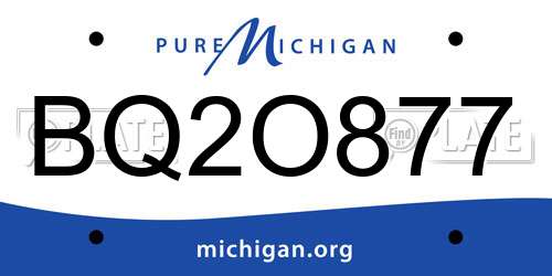 BQ2O877 Michigan License Plate