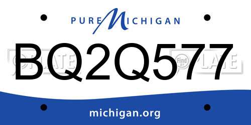 BQ2Q577 Michigan License Plate