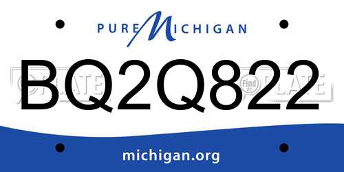 BQ2Q822 Michigan License Plate