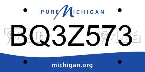 BQ3Z573 Michigan License Plate
