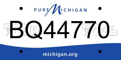 BQ44770 Michigan License Plate