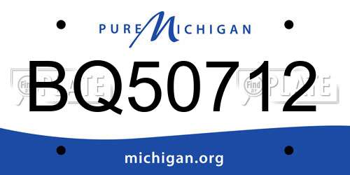 BQ50712 Michigan License Plate