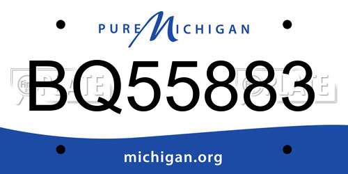 BQ55883 Michigan License Plate