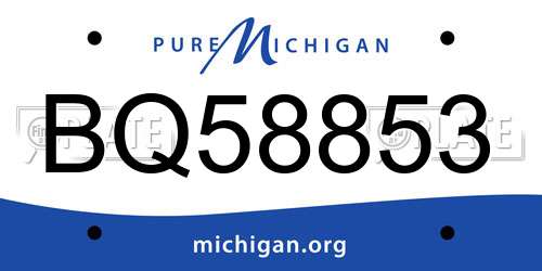 BQ58853 Michigan License Plate
