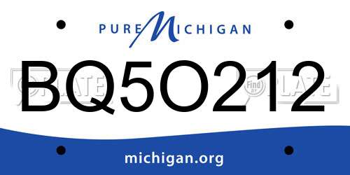 BQ5O212 Michigan License Plate