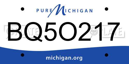 BQ5O217 Michigan License Plate