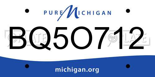 BQ5O712 Michigan License Plate