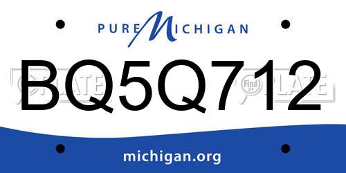 BQ5Q712 Michigan License Plate