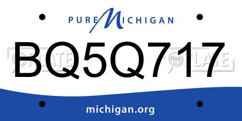 BQ5Q717 Michigan License Plate