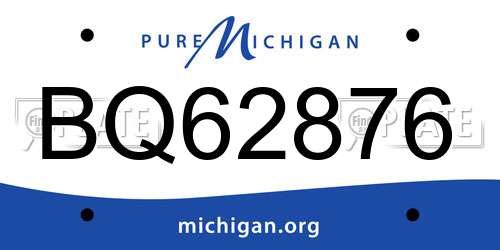 BQ62876 Michigan License Plate