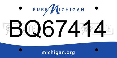 BQ67414 Michigan License Plate