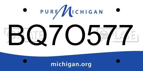 BQ7O577 Michigan License Plate