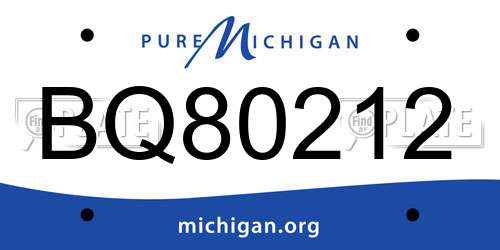 BQ80212 Michigan License Plate