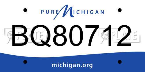 BQ80712 Michigan License Plate