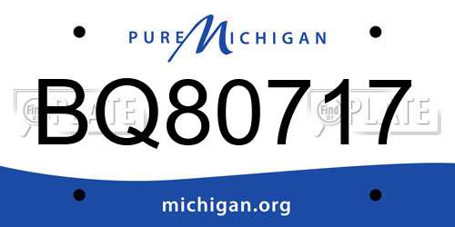 BQ80717 Michigan License Plate