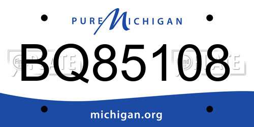 BQ85108 Michigan License Plate