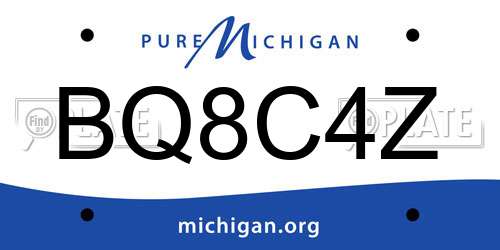 BQ8C4Z Michigan License Plate