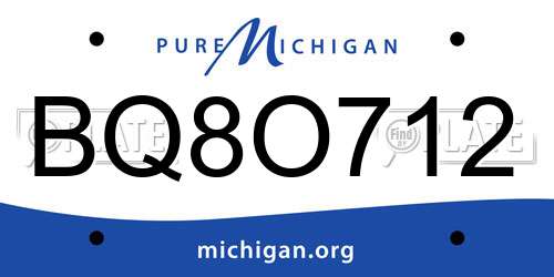 BQ8O712 Michigan License Plate
