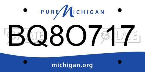BQ8O717 Michigan License Plate