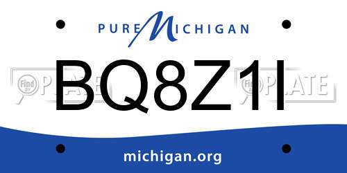 BQ8Z1I Michigan License Plate