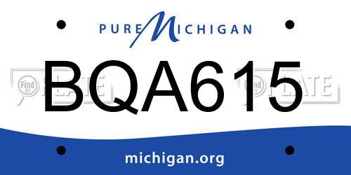BQA615 Michigan License Plate