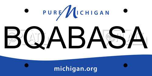 BQABASA Michigan License Plate