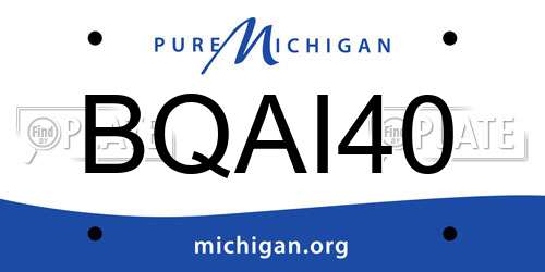 BQAI40 Michigan License Plate