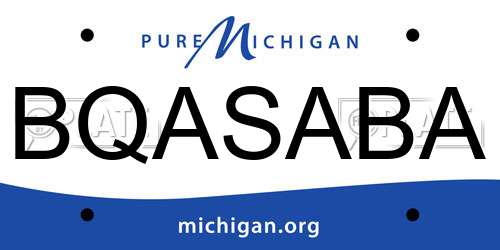 BQASABA Michigan License Plate