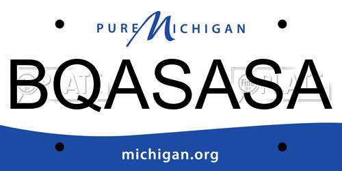 BQASASA Michigan License Plate