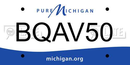 BQAV50 Michigan License Plate
