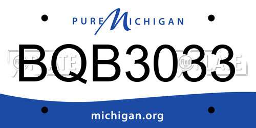 BQB3033 Michigan License Plate