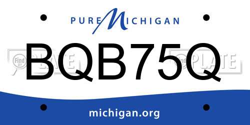 BQB75Q Michigan License Plate