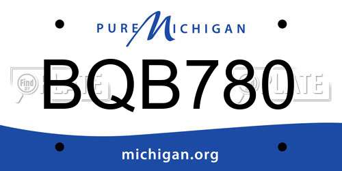 BQB780 Michigan License Plate