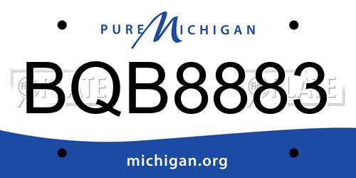 BQB8883 Michigan License Plate