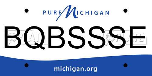 BQBSSSE Michigan License Plate