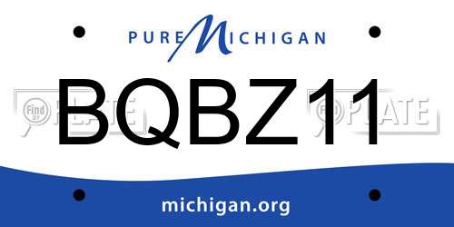 BQBZ11 Michigan License Plate