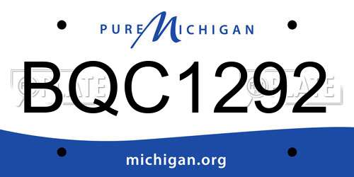 BQC1292 Michigan License Plate